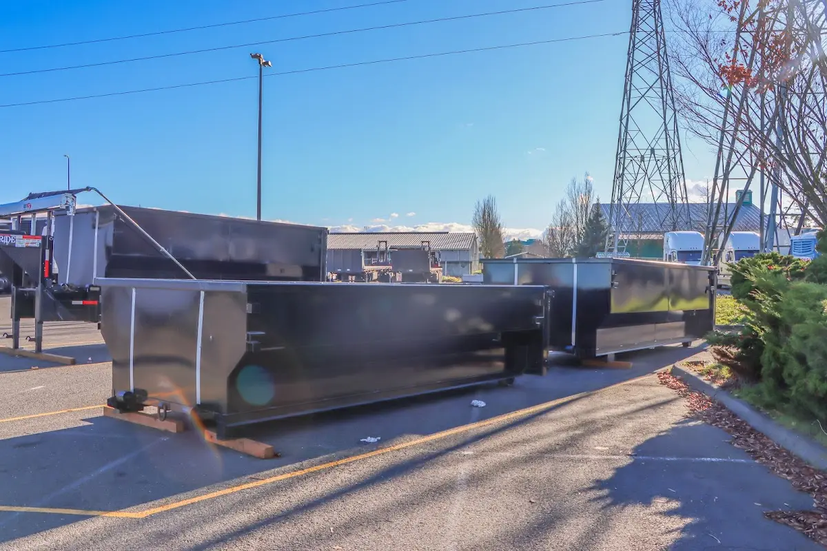 Roll-off dumpster ready for waste disposal at job site for 40 Yard Dumpster Rental in Hartselle